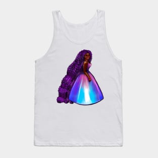 The best Gifts for black women 2022 - Afro Princess in purple braids  ! beautiful  black girl with Afro hair, brown eyes and dark brown skin. Black princess Tank Top